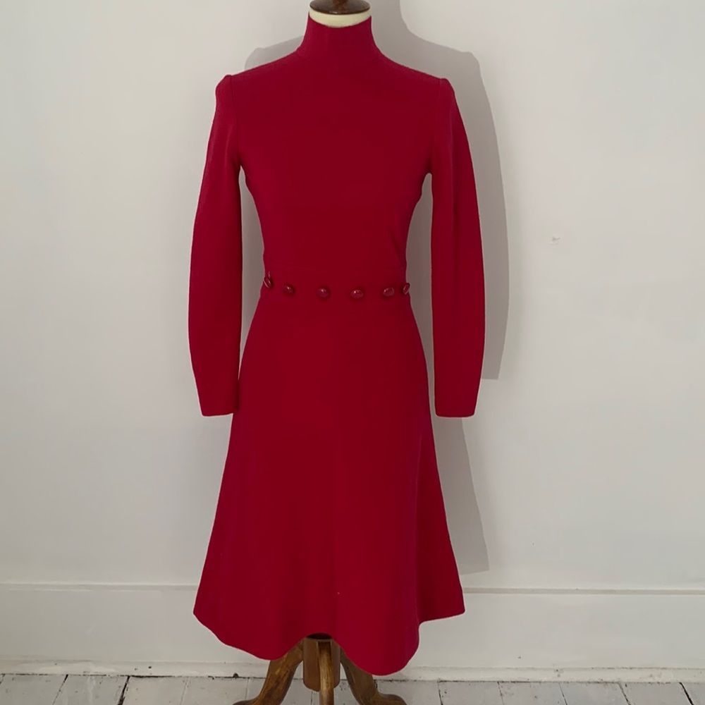 Vintage Wool 60s Mod Bodycon Dress